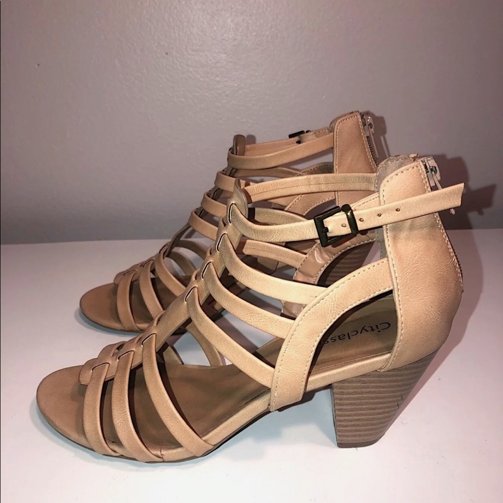 Tan Strappy Heels